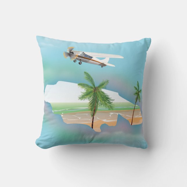 Coussin Affiche de voyage Jamaica Vintage (Recto)