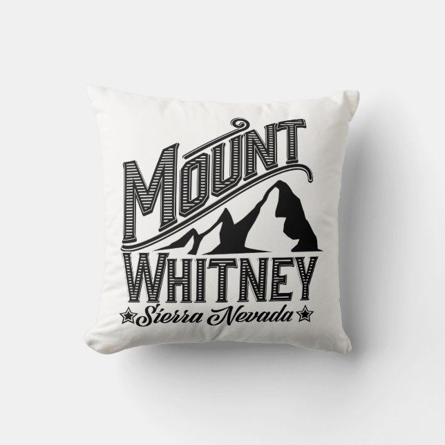 Coussin Affiche de voyage Mont Whitney Sierra Nevada (Recto)