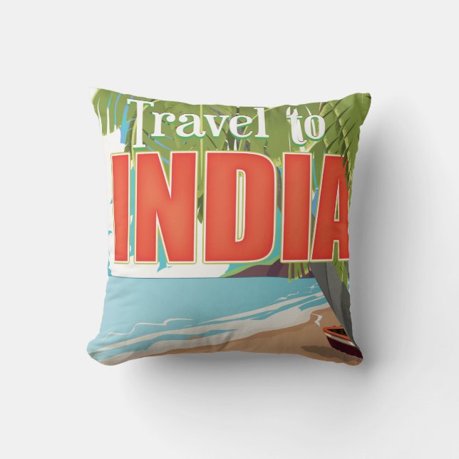 Coussin Affiche de voyage pour l'Inde (Recto)