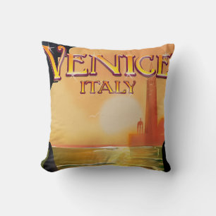 Coussin Affiche de voyage vintage Venise, Italie