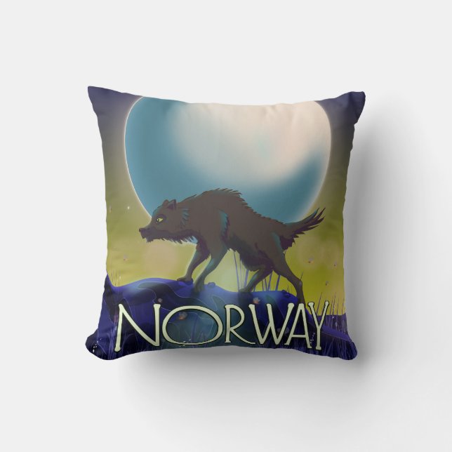 Coussin Affiche du loup de Norvège (Recto)