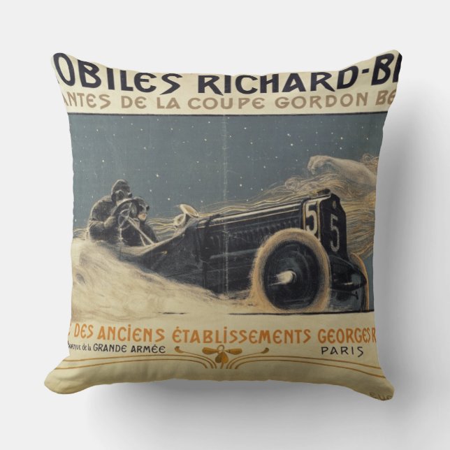 Coussin Affiche montrant le gain de Richard-Brasier (Recto)