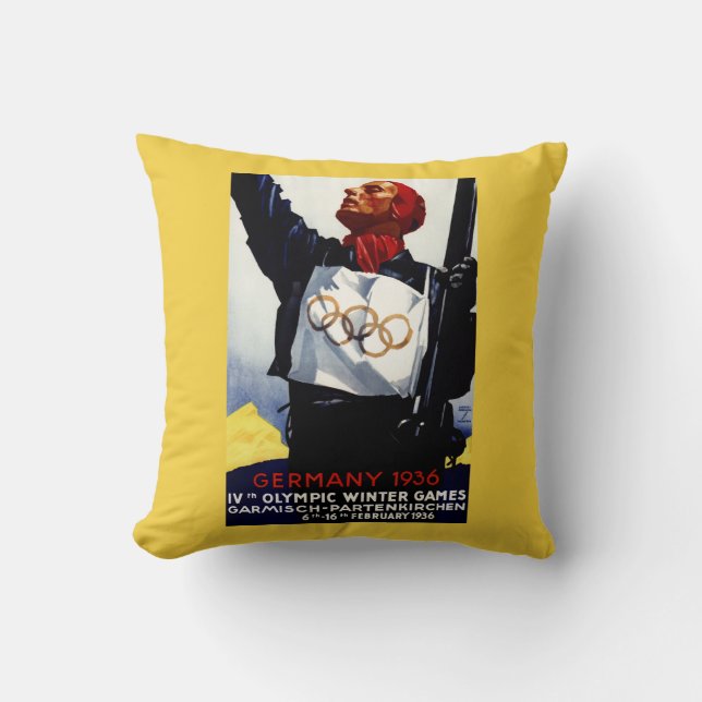 Coussin Affiche olympique de publicité de 1936 jeux (Recto)