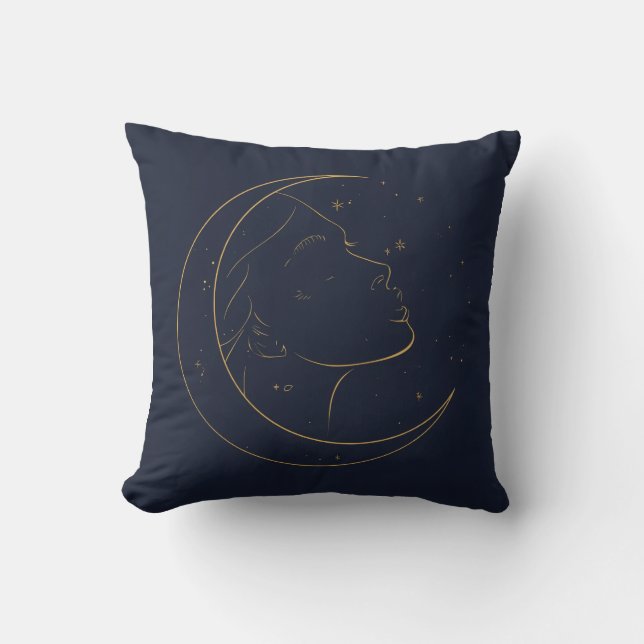 Coussin Affiche personnalisée de ligne de femme (Recto)