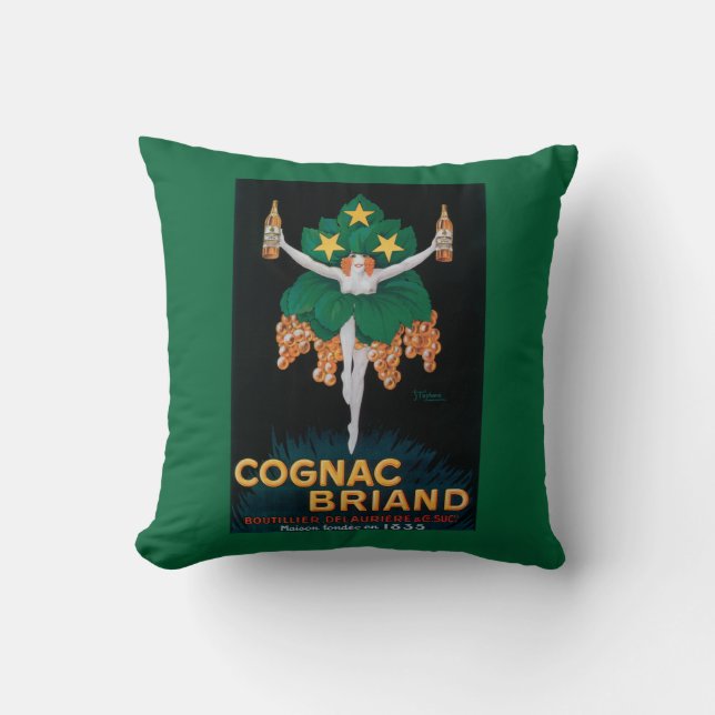 Coussin Affiche promotionnelle de Briand de cognac (Recto)