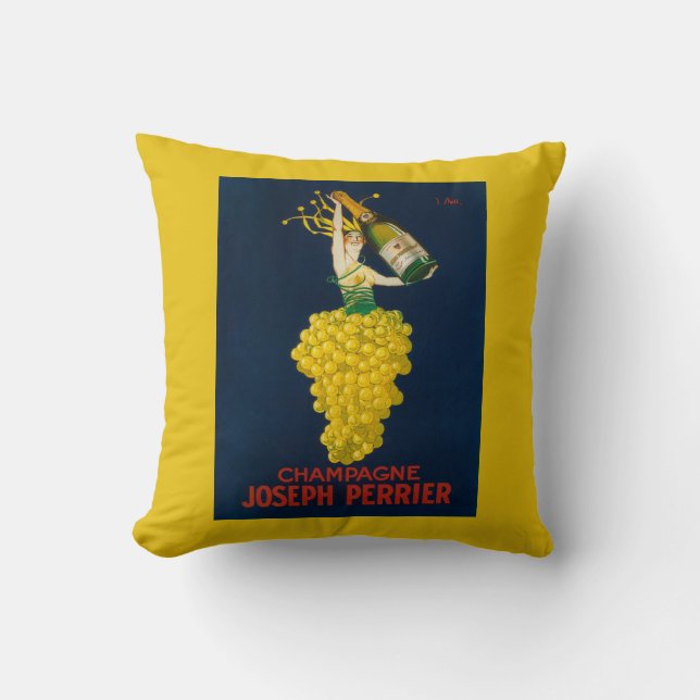Coussin Affiche promotionnelle de Joseph Perrier Champagne (Recto)