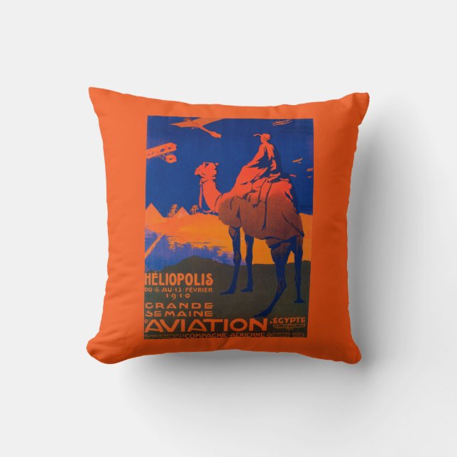 Coussin Affiche promotionnelle de ligne aérienne française (Recto)