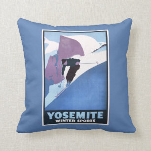 Coussin Affiche promotionnelle de ski de sports d'hiver