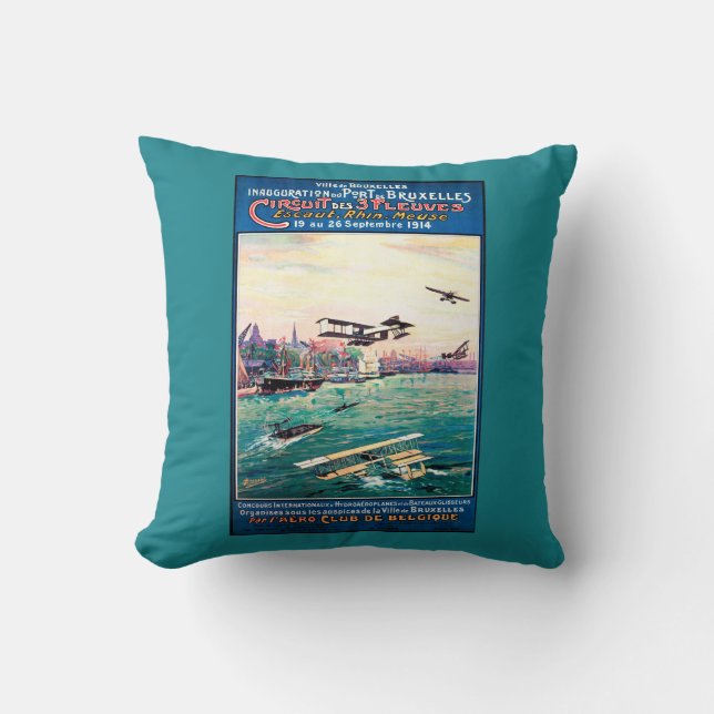 Coussin Affiche promotionnelle décommandée d'avion de (Recto)