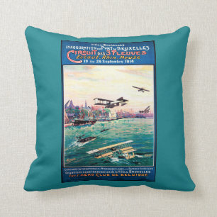 Coussin Affiche promotionnelle décommandée d'avion de