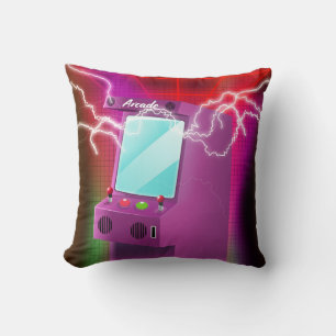 Coussin Affiche rétro de jeux d'arcade des années 80