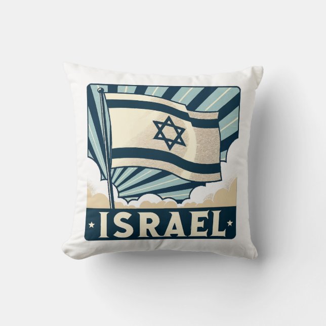 Coussin Affiche Vintage voyage d'Israël (Recto)