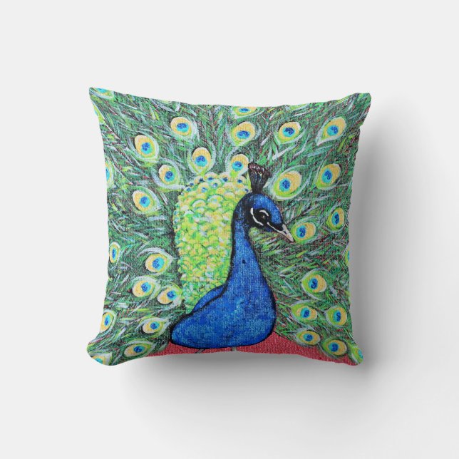 Coussin Afficher Peacock Peainting (Recto)