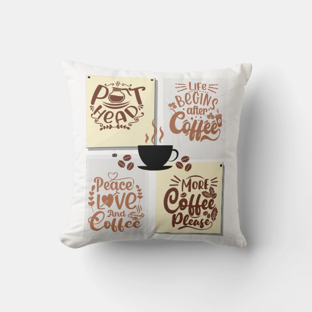 Coussin Affiches de café (Recto)