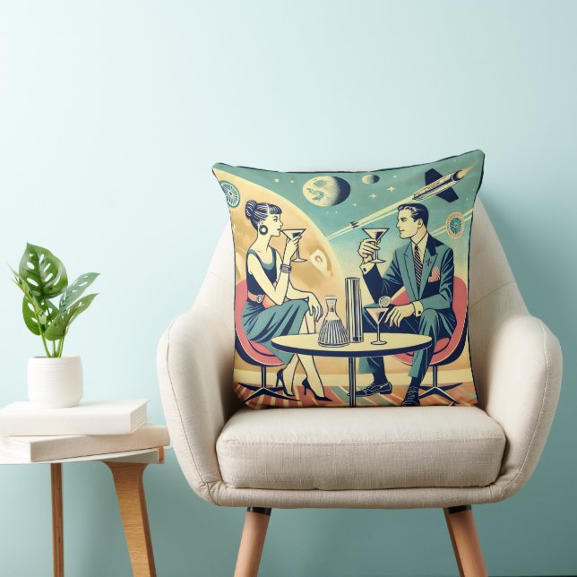 Coussin Affiches de voyage spatial Martini Équipage de vol (Chaise)