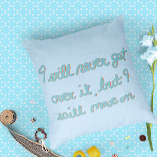 Coussin Affirmation Émotionnelle Lettre Main Encre Bleue