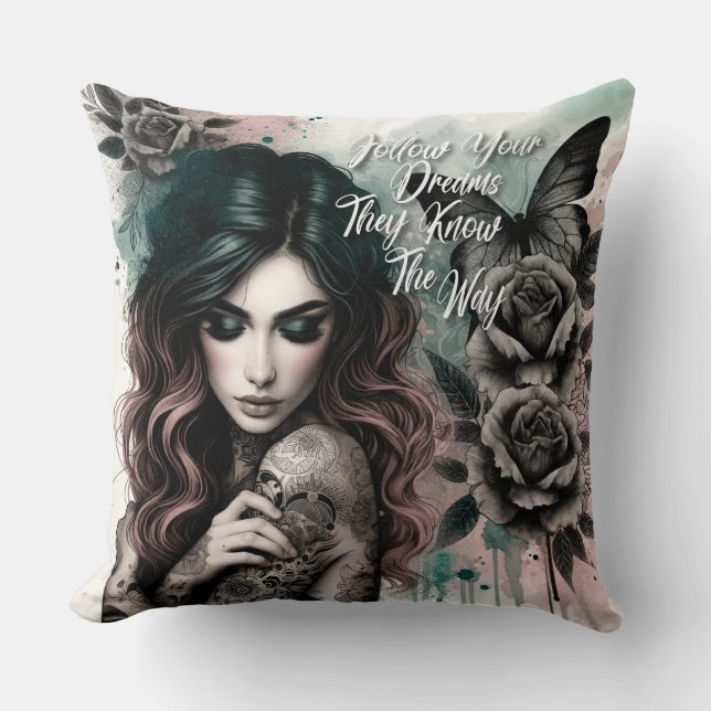 Coussin Affirmation quotidienne féminine (Recto)