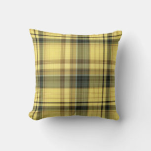 Coussin African Daisy Jaune et Green Plaid