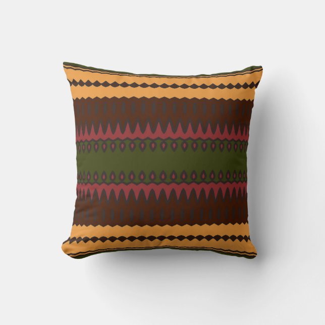 Coussin Afrique abstrait marron (Recto)