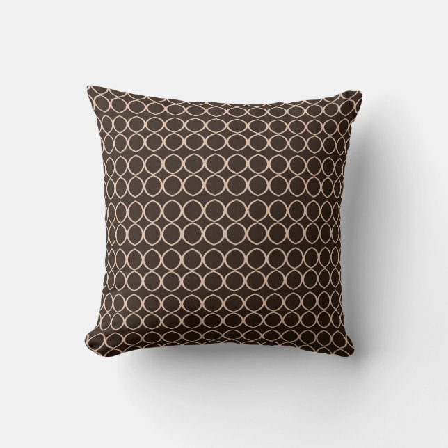 Coussin Afrique abstrait marron (Recto)