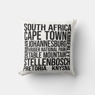 Coussin Afrique du Sud Villes Mot Art - Le Cap Voyage