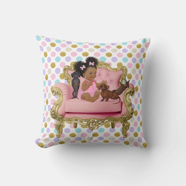 Coussin afro-américain Baby Dachshund (Recto)