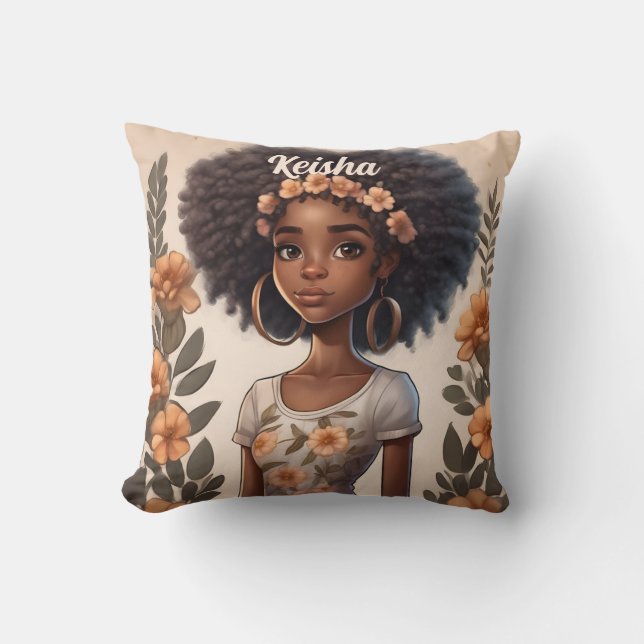 Coussin afro-américaine personnalisée (Recto)