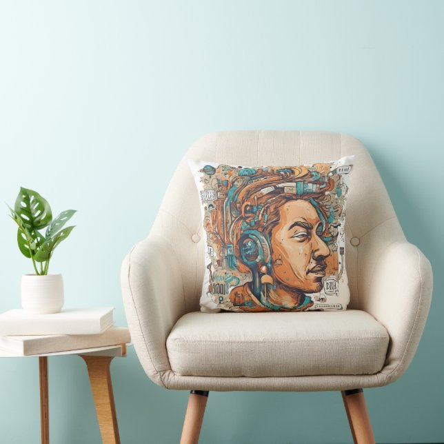 Coussin Afro Boho Queen - Artiste coloré (Chaise)