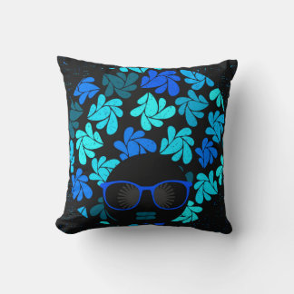 Coussin Afro Diva Bleu