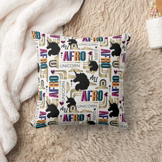 Coussin Afro Unicorn Bold Motif (Couverture)