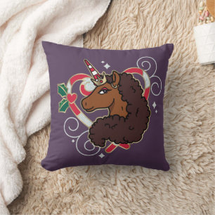Coussin Afro Unicorn Sucre de canne Heart Holiday
