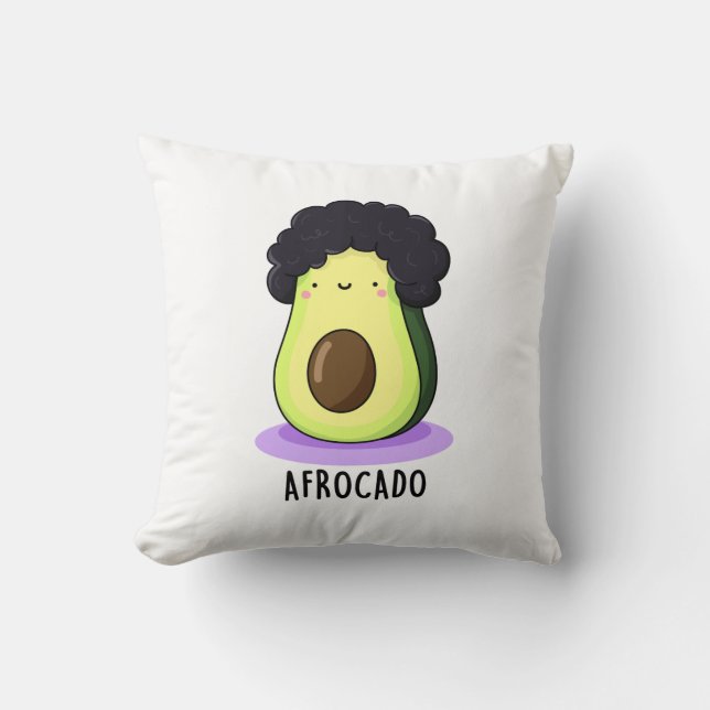 Coussin Afrocado Drôle Avocado Avec Pun Afro (Recto)