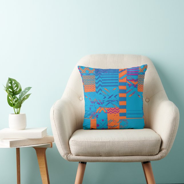 Coussin Afrocentric Geometric Print Throw Pillow (Créateur téléchargé)
