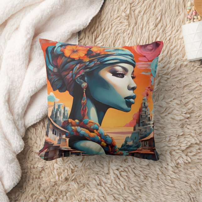 Coussin "Afrofuturisme : Rêves dynamiques du patrimoine" (Couverture)