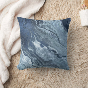Coussin Agate bleue cristallisée   Pierre marbrée en ardoi