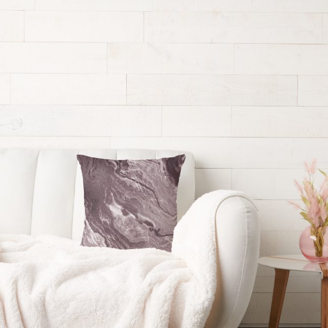 Coussin Agate de mauve cristallisée | Marbre rose Rose pou (Canapé)
