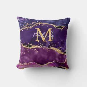 Coussin Agate des séquences de Parties scintillant violet 