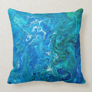 Coussin Agate folle élégante 2 de dentelle - Aqua bleu