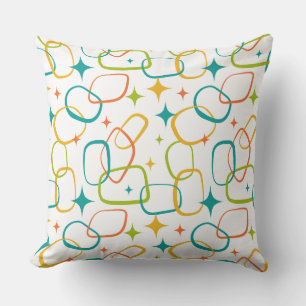 Coussin Âge Atomique Moderne Milieu de Siècle Géométrique