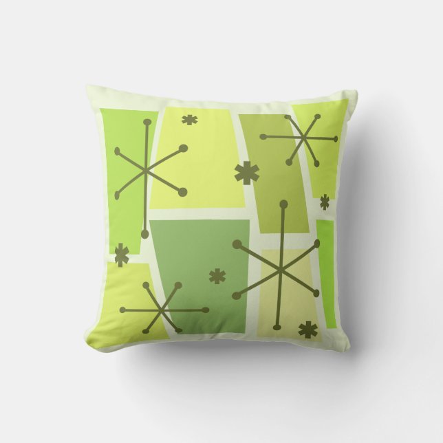Coussin Age atomique Pop Art Chartreuse (Recto)