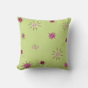 Coussin Age atomique Starburst Planètes Lime Green