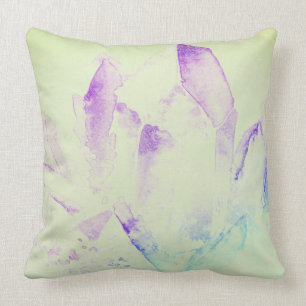 Coussin Âge de cristaux modernes abstraits d'aquarelle de