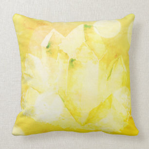 Coussin Âge jaune citrin de cristaux de Faux de *~* nouve