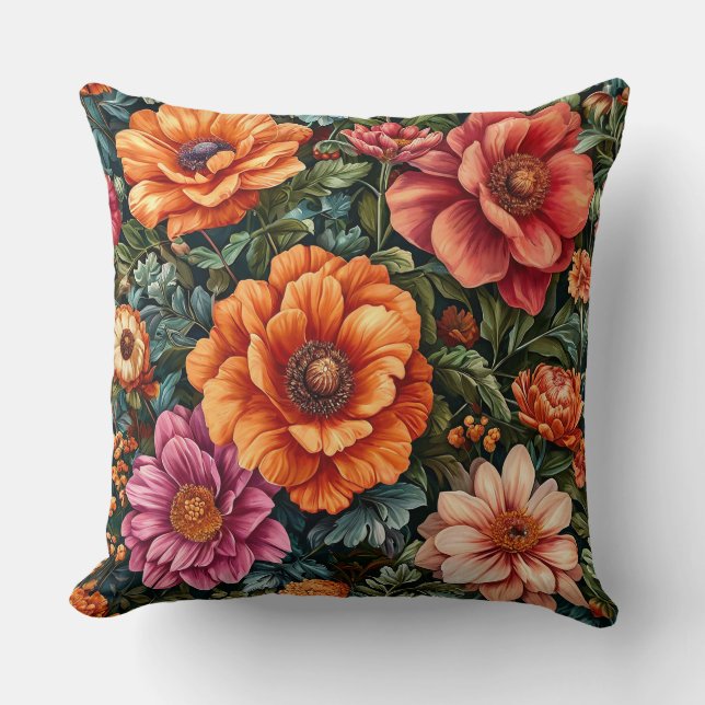 Coussin Agencement floral coloré (Recto)