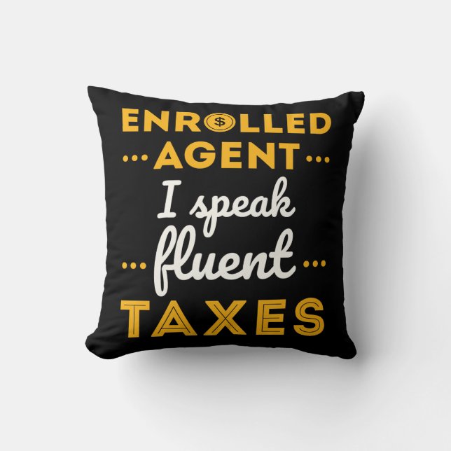 Coussin Agent inscrit Je Parle Impôts Fluents (Recto)