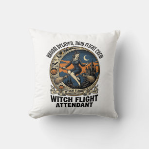 Coussin agente de bord sorcière balai de Halloween cassé c