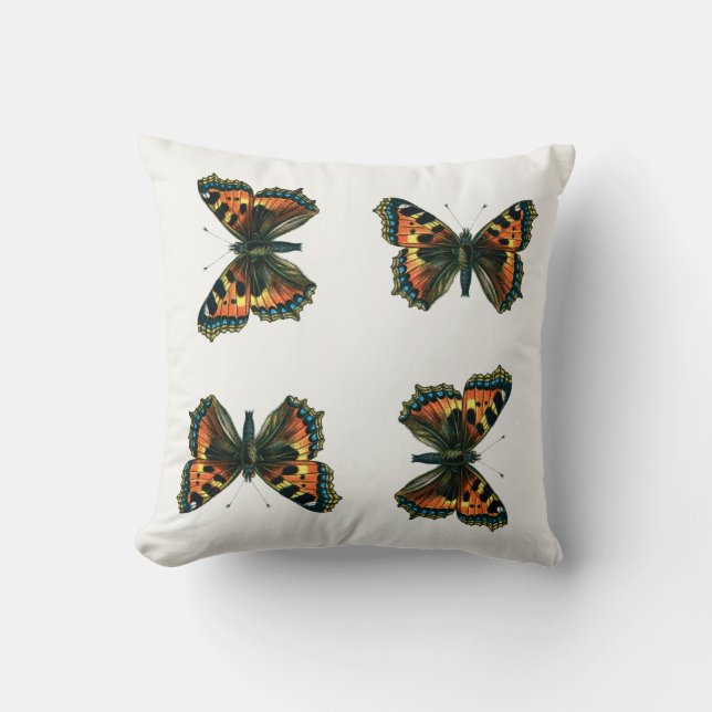 Coussin Aglais urticae - Le Petit Papillon Tortoiseshell (Recto)