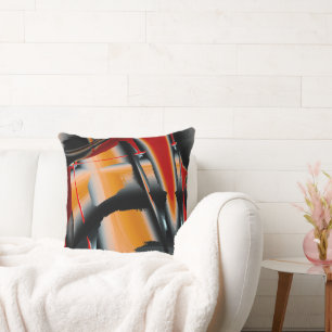 Coussin Agrandissement de peinture numérique orange noir h