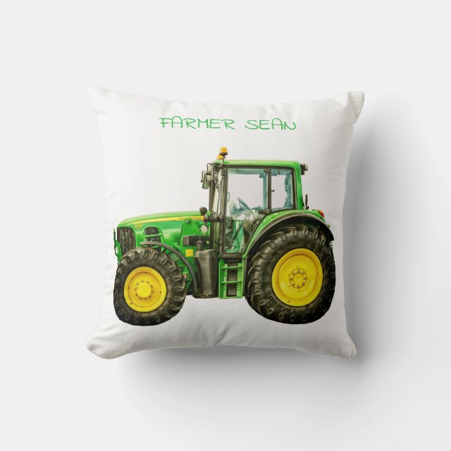 Coussin Agriculteurs John Deere Tracteur (Recto)