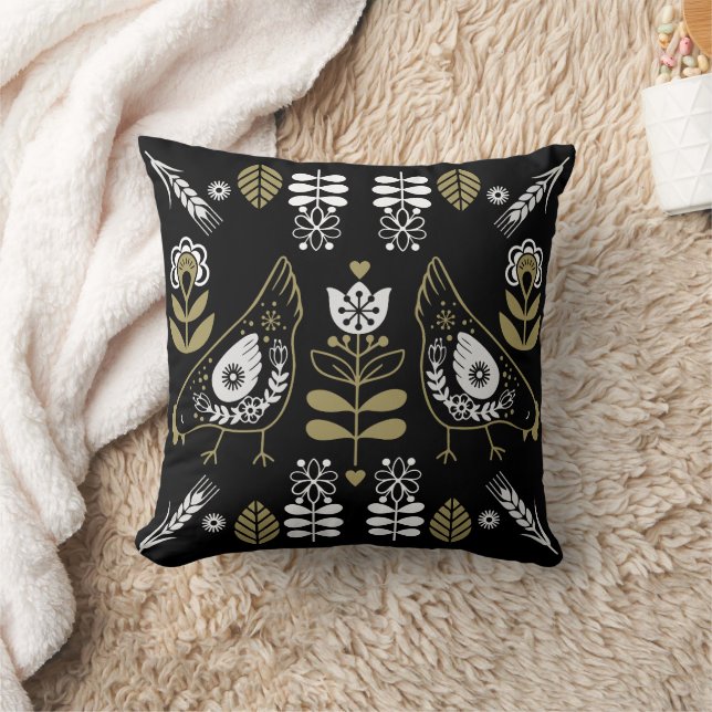 Coussin Agritourisme Hen Folk Art Imprimer (Couverture)
